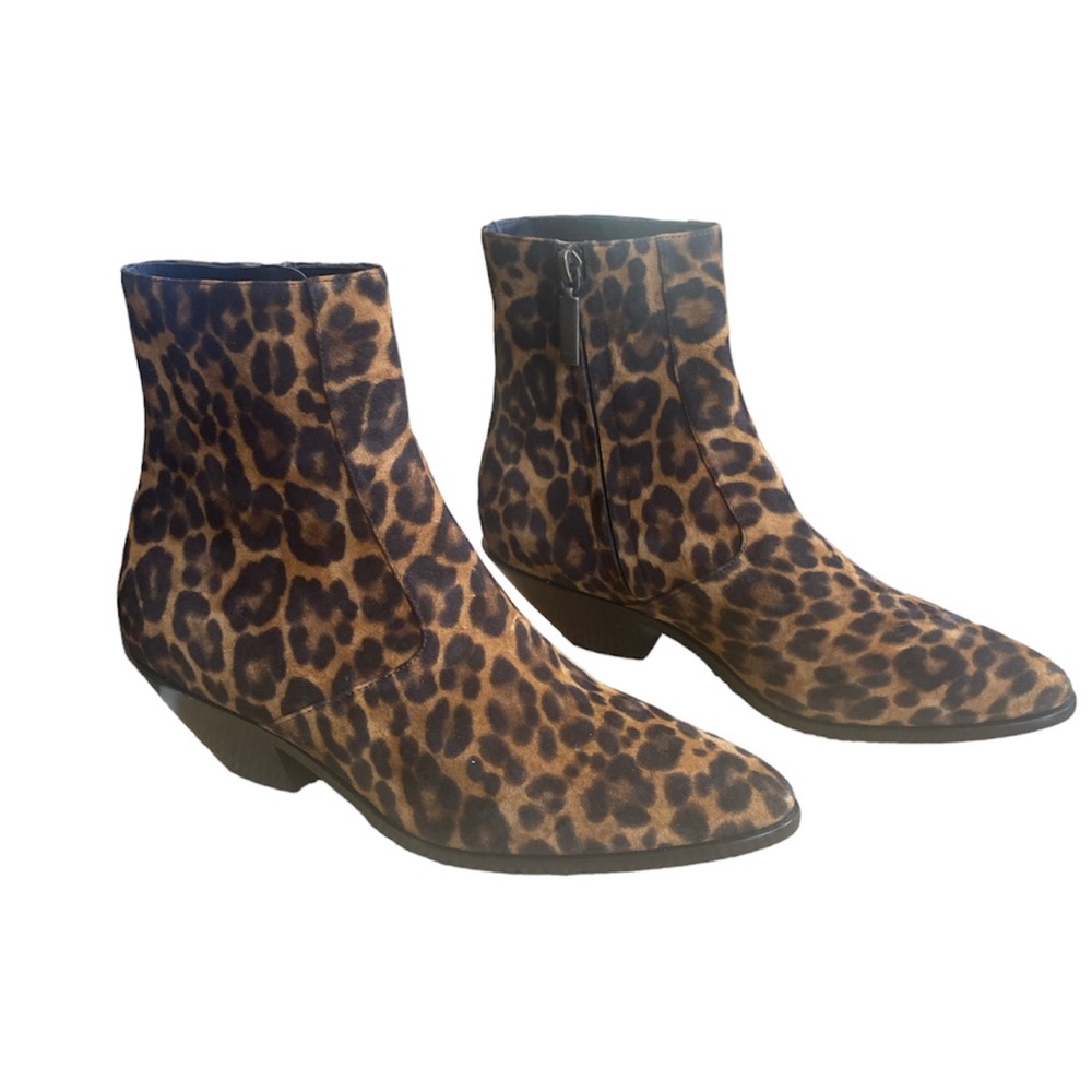 Saint Laurent Leopard Print Ankle Boots